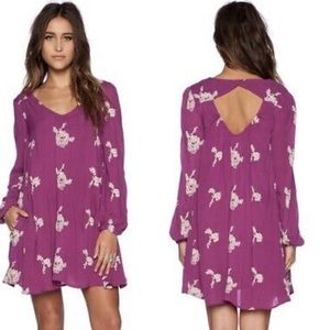 Price ⬇️ NWT free people purple boho long sleeve “Emma dress” size small.